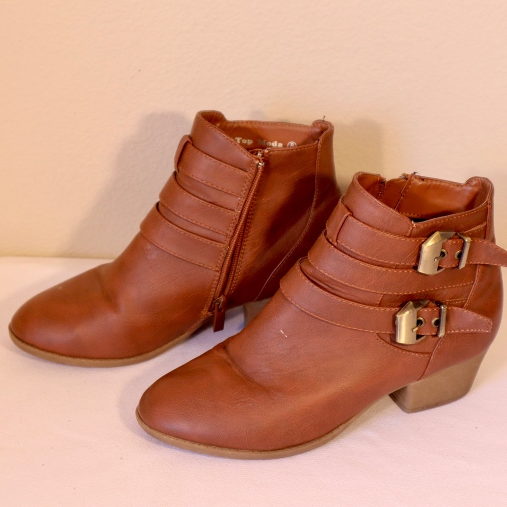 Women’s Ankle Booties Leather Shoes